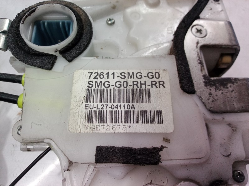 Recambio de cerradura puerta trasera derecha para honda civic berlina 5 (fk) referencia OEM IAM 72611SMGG0 72611SMGG0 72611SMGG0