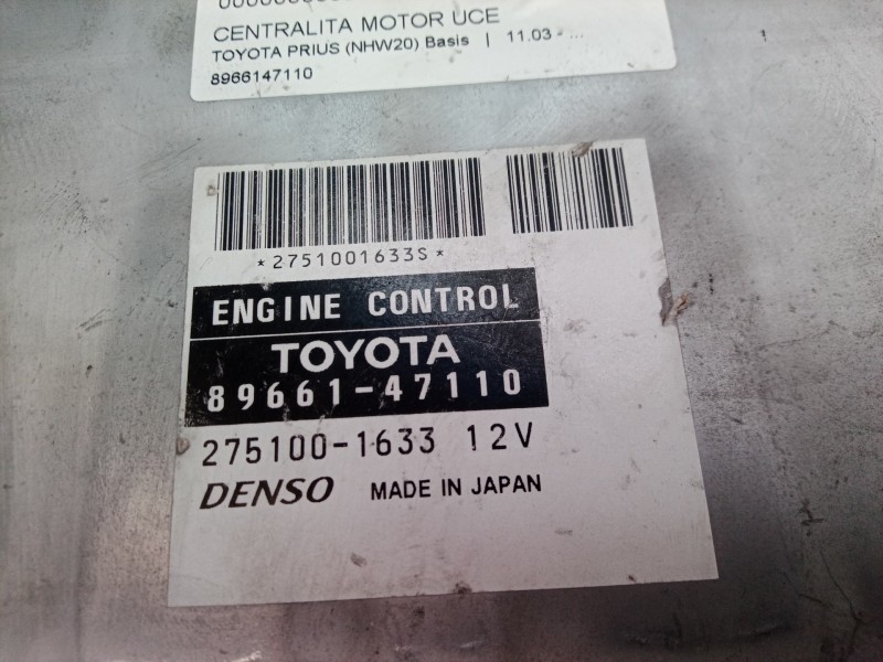 Recambio de centralita motor uce para toyota prius (nhw20) basis referencia OEM IAM 8966147110 8966147110 2751001633