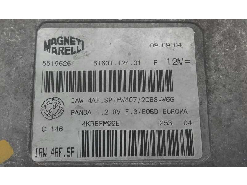 Recambio de centralita motor uce para fiat panda (169) 1.2 8v alessi referencia OEM IAM 55196261 66160112401 