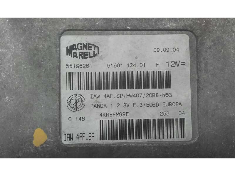 Recambio de centralita motor uce para fiat panda (169) 1.2 8v alessi referencia OEM IAM 55196261 66160112401 