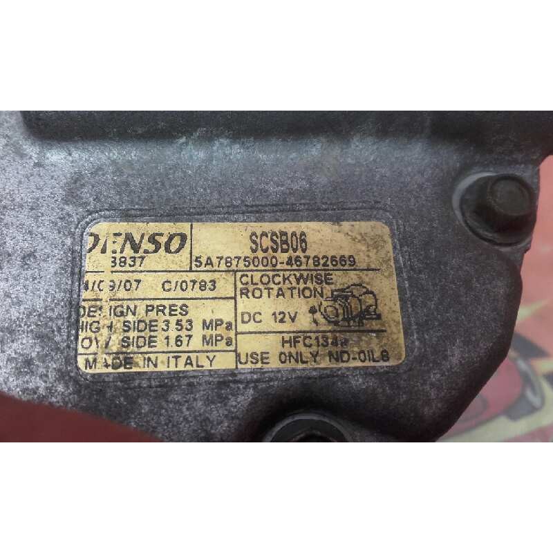 Recambio de compresor aire acondicionado para fiat panda (169) 1.2 8v alessi referencia OEM IAM 5A7875000 46782669 