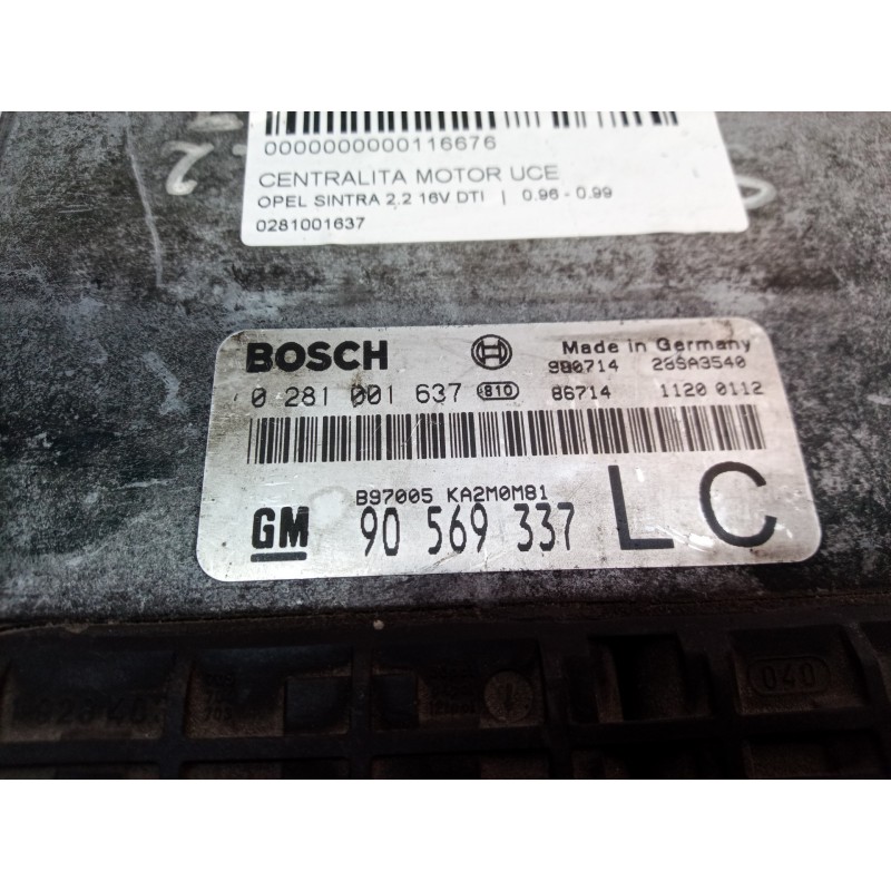 Recambio de centralita motor uce para opel sintra 2.2 16v dti referencia OEM IAM 0281001637 0281001637 0281001637