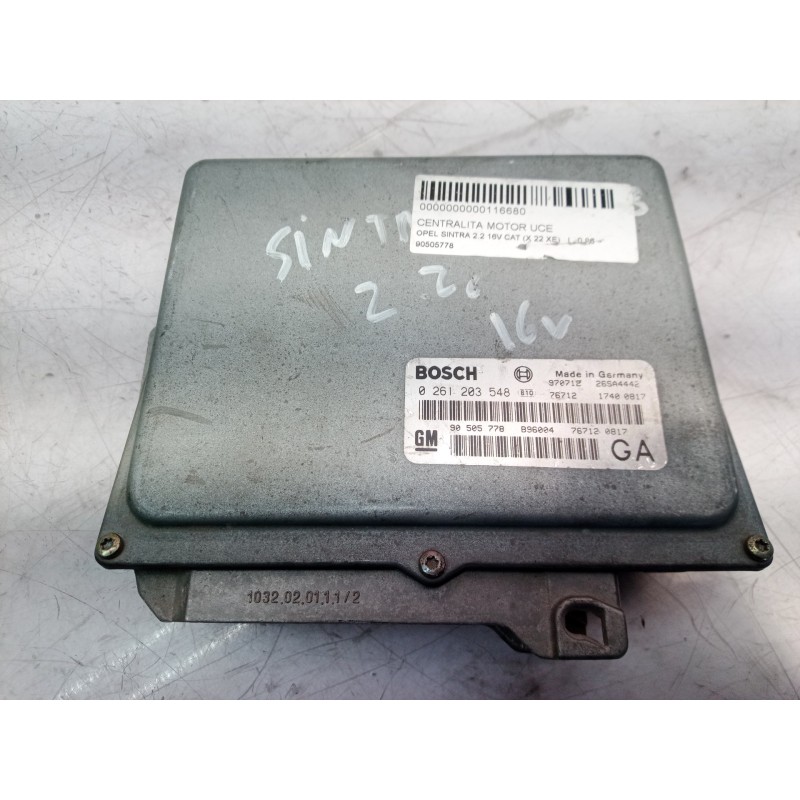 Recambio de centralita motor uce para opel sintra 2.2 16v cat (x 22 xe) referencia OEM IAM 0261203548 0261203548 90505778