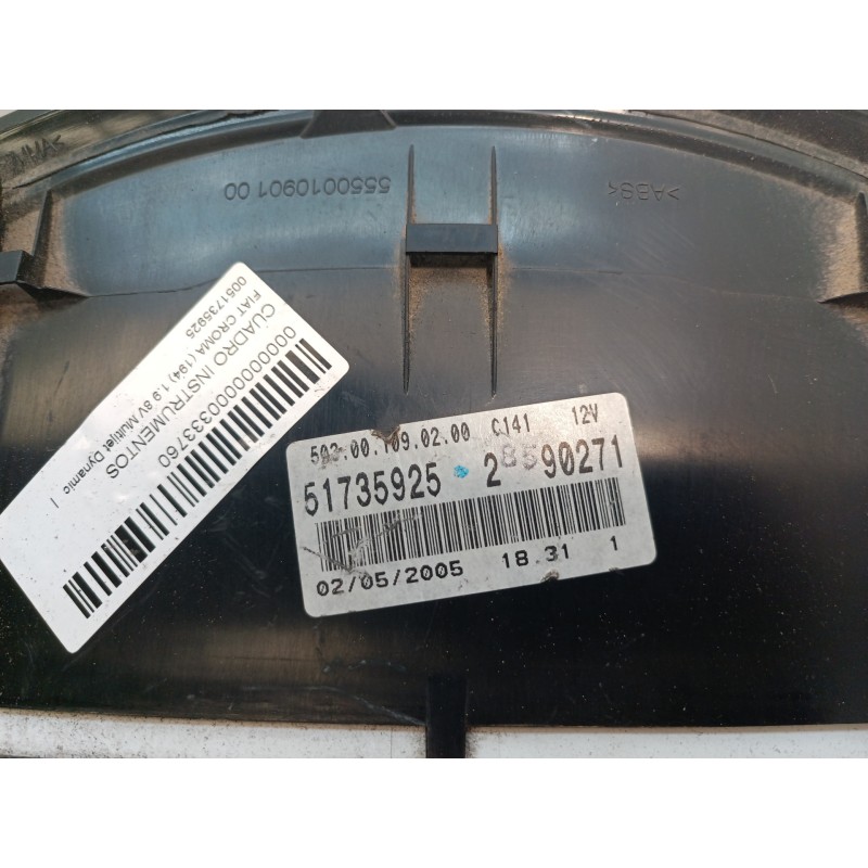 Recambio de cuadro instrumentos para fiat croma (194) 1.9 8v multijet dynamic referencia OEM IAM 51735925 51735925 51735925