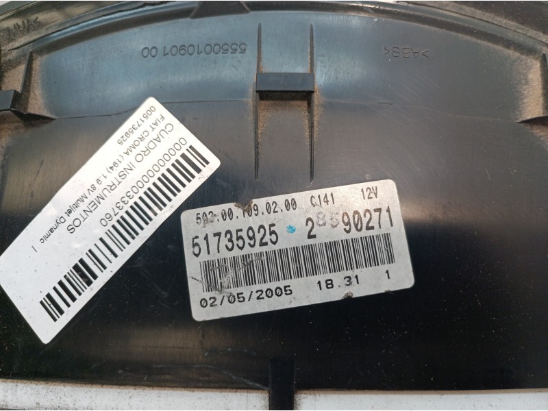 Recambio de cuadro instrumentos para fiat croma (194) 1.9 8v multijet dynamic referencia OEM IAM 51735925 51735925 51735925