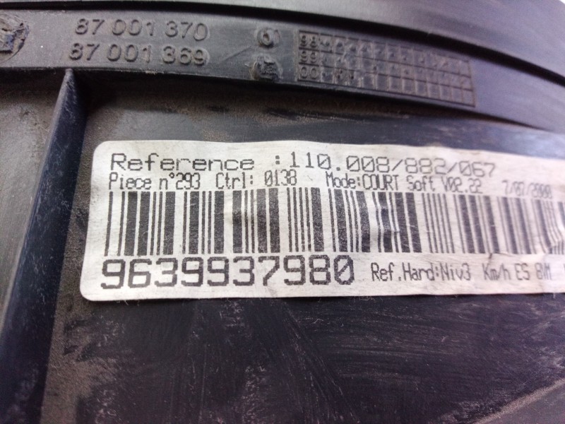 Recambio de cuadro instrumentos para peugeot 406 coupe (s1/s2) 2.0 referencia OEM IAM 9639937980 9639937980 87001370