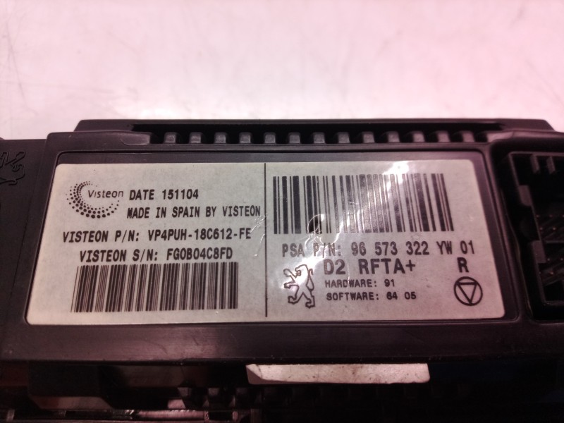 Recambio de mando climatizador para peugeot 407 sport referencia OEM IAM 96573322 96573322 96573322