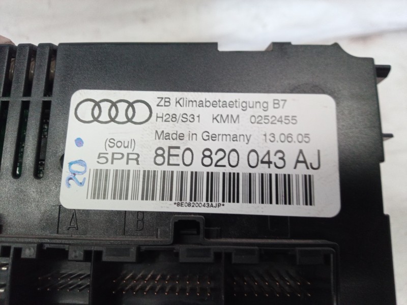Recambio de mando climatizador para audi a4 berlina (8e) 2.0 tdi 16v (103kw) referencia OEM IAM 8E0820043AJ 8E0820043AJ 8E082004