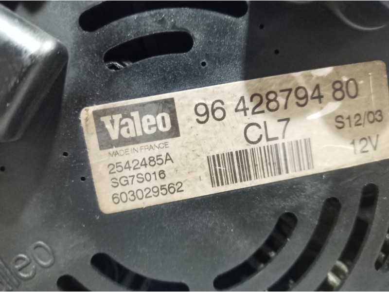 Recambio de alternador para citroën c3 pluriel 1.4 exclusive referencia OEM IAM 9642879480 9642879480 9642879480