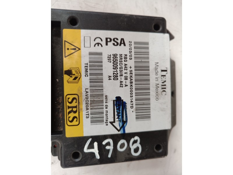 Recambio de centralita airbag para citroën c3 pluriel 1.4 exclusive referencia OEM IAM 9650091280 9650091280 9650091280