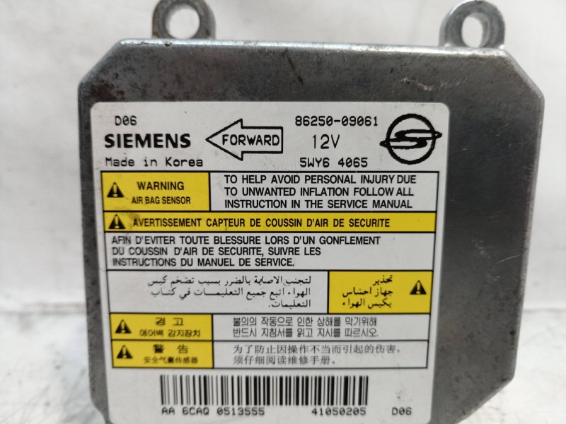 Recambio de centralita airbag para ssangyong kyron 200 xdi premium 4wd referencia OEM IAM 8625009061 8625009061 8625009061