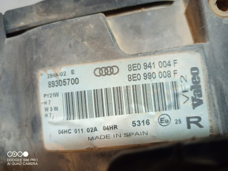 Recambio de faro delantero para audi a4 berlina (8e) 1.9 tdi (96kw) referencia OEM IAM 8E0941004F 8E0941004F 8E0941004