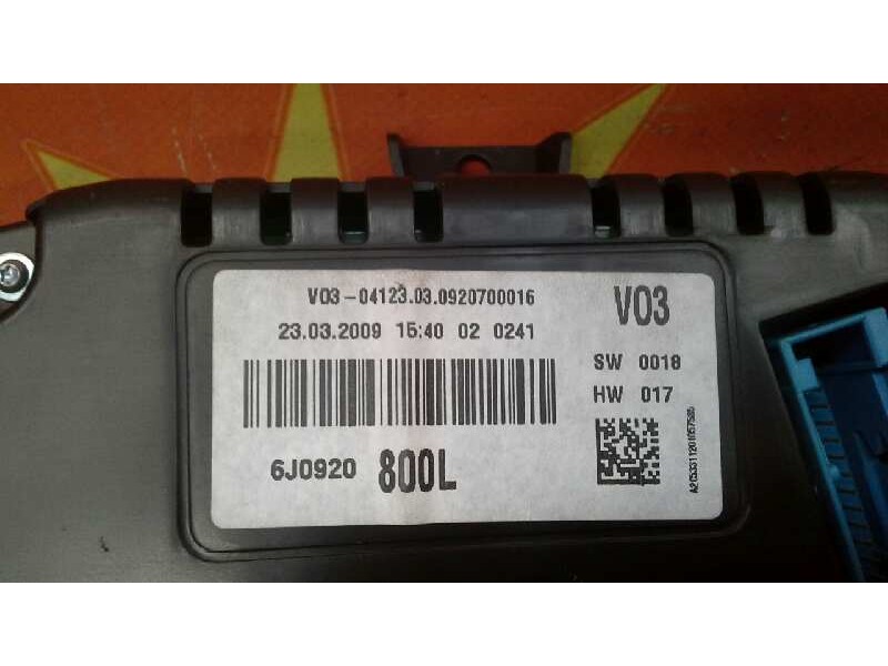 Recambio de cuadro instrumentos para seat ibiza (6j5) reference referencia OEM IAM 6J0920801AX 6J0920801AX 6J0920801AX
