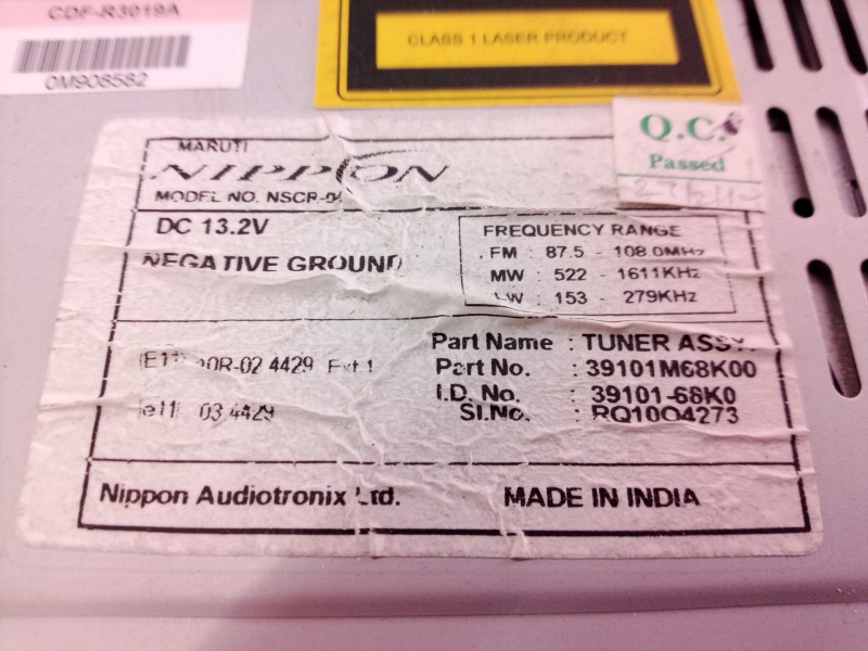 Recambio de sistema audio / radio cd para suzuki alto amf 310 referencia OEM IAM 39101M68K00 39101M68K00 39101M68K00
