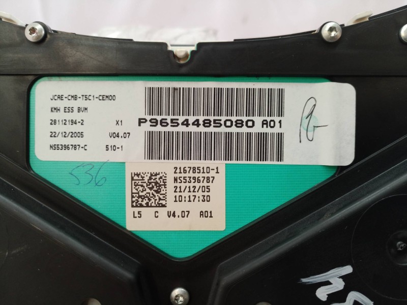 Recambio de cuadro instrumentos para peugeot 307 berlina (s2) d-sign referencia OEM IAM P9654485080 9654485080 9654485080