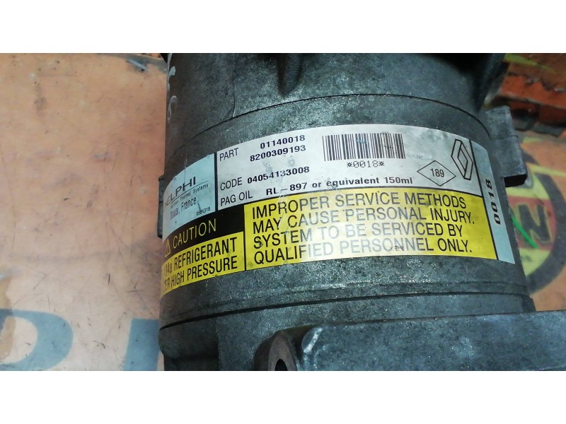 Recambio de compresor aire acondicionado para renault megane ii familiar dynamique referencia OEM IAM 8200309193  