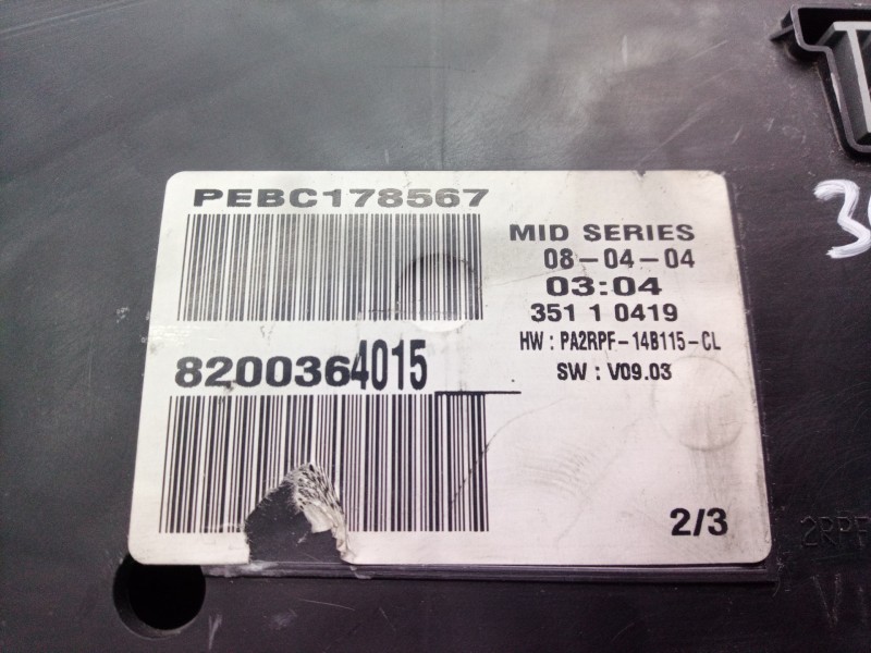 Recambio de cuadro instrumentos para renault megane ii familiar dynamique referencia OEM IAM 8200364015 8200364015 35110419