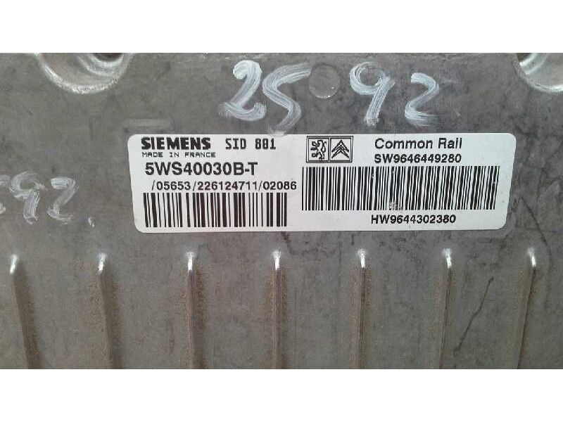 Recambio de centralita motor uce para peugeot 307 (s1) xr referencia OEM IAM SW9646449280 SW9646449280 SW9646449280