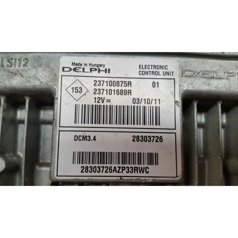 Recambio de centralita motor uce para nissan nv 200 (m20) kasten premium referencia OEM IAM 237101689R 237101689R 237101689R