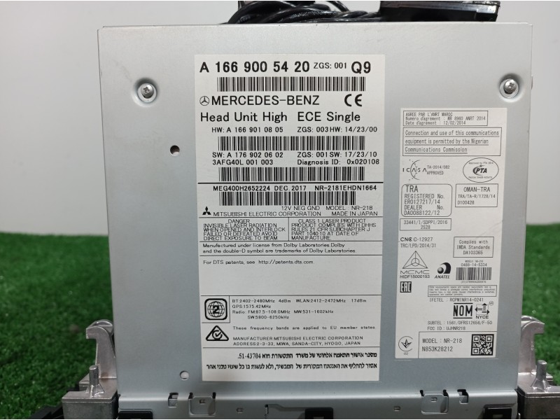 Recambio de sistema audio / radio cd para mercedes-benz clase gle (w166) referencia OEM IAM A1669005420 A1669005420 A1669005420
