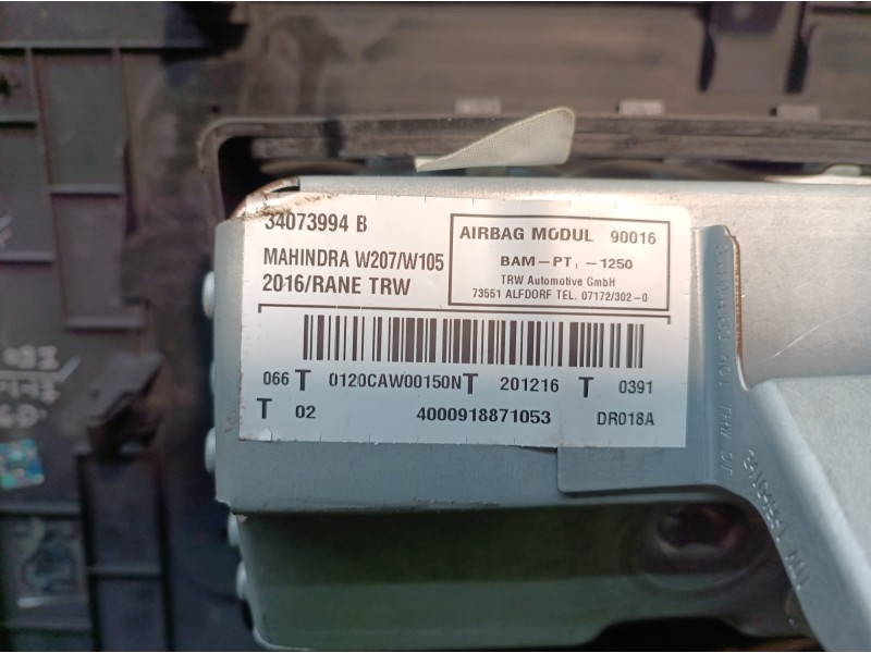 Recambio de airbag delantero derecho para mahindra xuv 500 xuv 500 fwd w6 referencia OEM IAM 0112AW0040N 4000918871053 0120CAW00