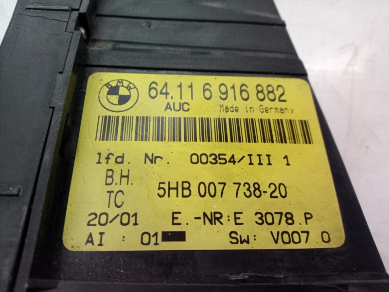 Recambio de mando climatizador para bmw serie 3 compact (e46) 316ti referencia OEM IAM 64116916882 64116916882 5HB00773820