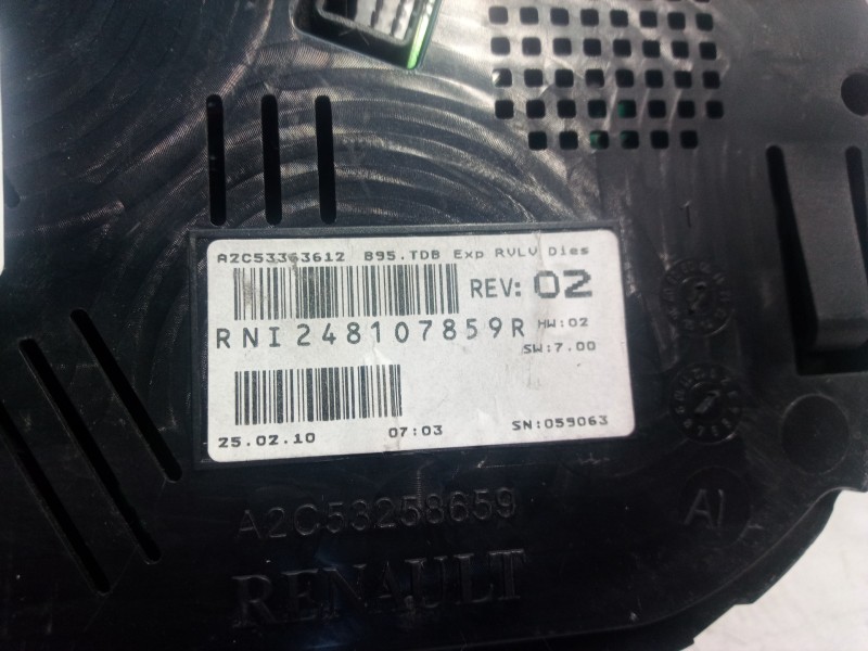 Recambio de cuadro instrumentos para renault megane iii sport tourer expression referencia OEM IAM RNI248107859R RNI248107859R R