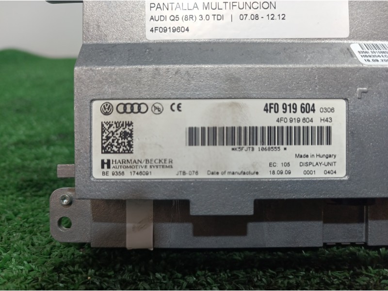 Recambio de pantalla multifuncion para audi q5 (8r) 3.0 tdi referencia OEM IAM 4F0919604 4F0919604 93561746091