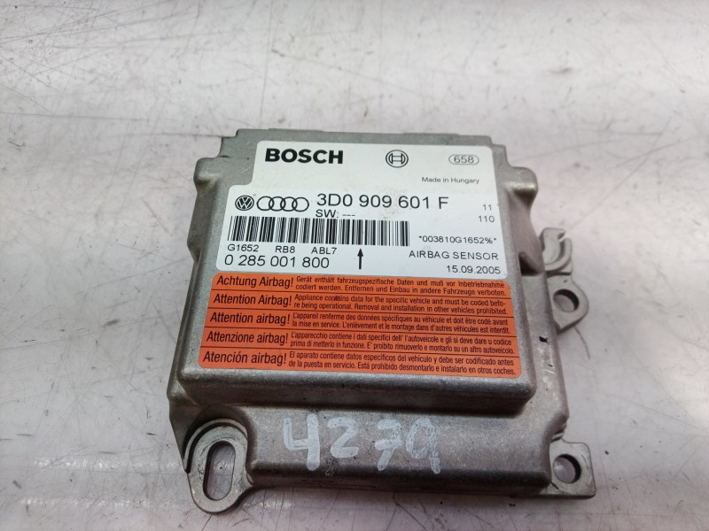 Recambio de centralita airbag para volkswagen touareg (7la) tdi v6 referencia OEM IAM 3D0909601F 3D0909601 0285001800