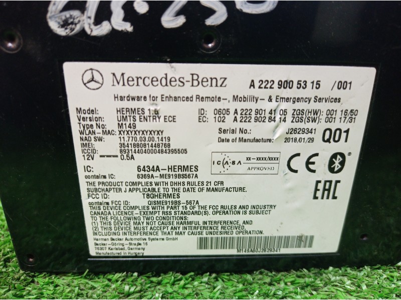 Recambio de modulo electronico para mercedes-benz clase gle (w166) referencia OEM IAM A2229005315 A2229005315 A2229005315