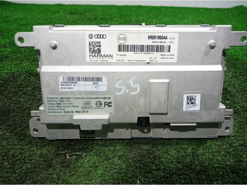 Recambio de pantalla multifuncion para audi s5 cabriolet (8f7) referencia OEM IAM 8R0919604A 8R0919604A 8R0919604A