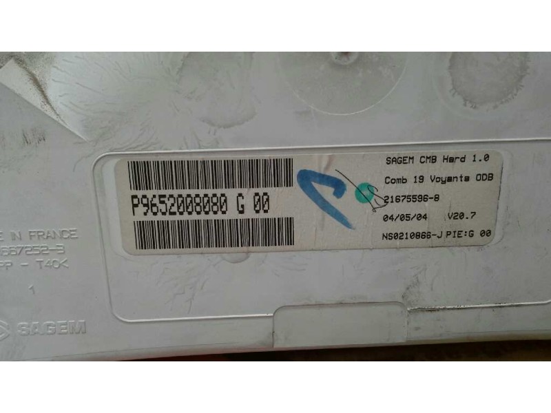 Recambio de cuadro instrumentos para citroën c2 vtr referencia OEM IAM 9652008080 9652008080 9652008080