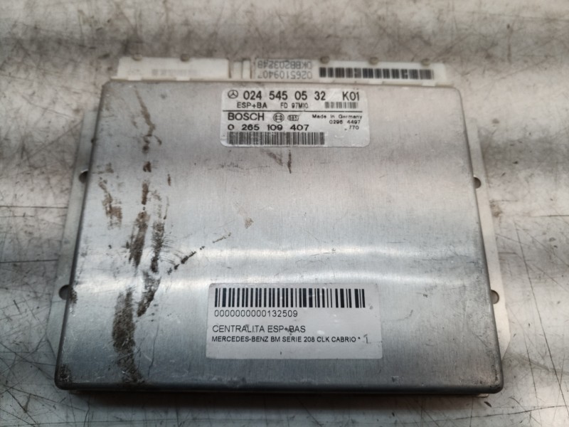 Recambio de centralita esp+abs para mercedes-benz clase clk (w208) cabrio referencia OEM IAM 0245450532 0265100407 0245450532K01