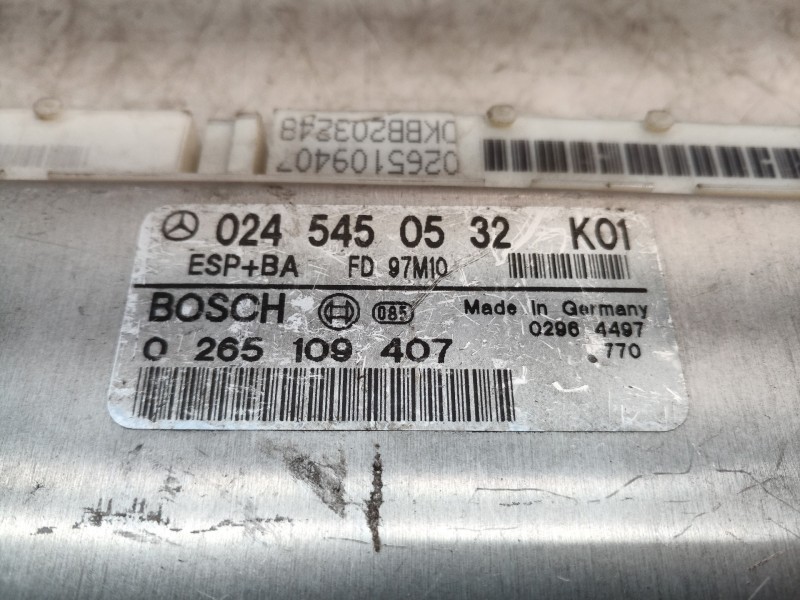 Recambio de centralita esp+abs para mercedes-benz clase clk (w208) cabrio referencia OEM IAM 0245450532 0265100407 0245450532K01