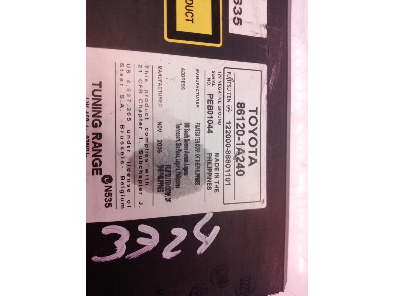 Recambio de sistema audio / radio cd para toyota auris luna referencia OEM IAM 861201A240 861201A240 861201A240
