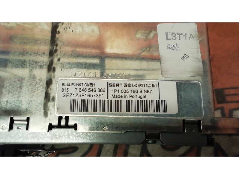 Recambio de sistema audio / radio cd para seat leon (1p1) referencia OEM IAM 1P01035186B  