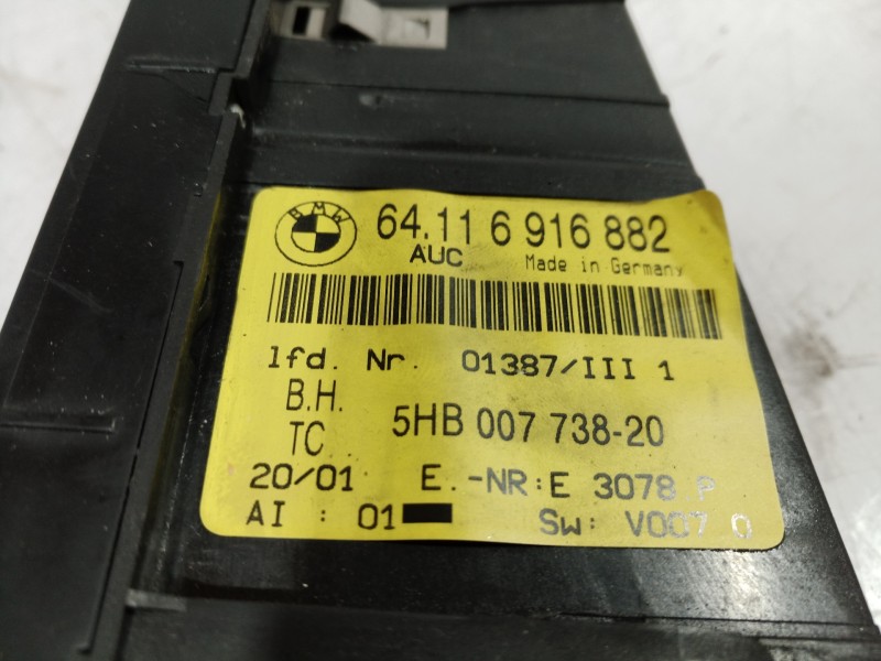 Recambio de mando climatizador para bmw serie 3 berlina (e46) 320d referencia OEM IAM 5HB00773820 5HB00773820 5HB00773820