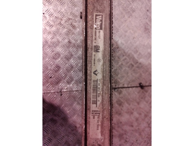 Recambio de radiador agua para renault trafic caja cerrada (ab 4.01) doble cabina l1h1 2,7t referencia OEM IAM 91166001 91166001