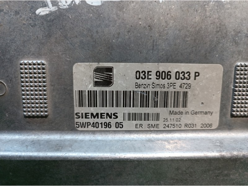 Recambio de centralita motor uce para seat ibiza (6l1) 1.2 12v referencia OEM IAM 03E906033P 03E906033P 5WP4019605