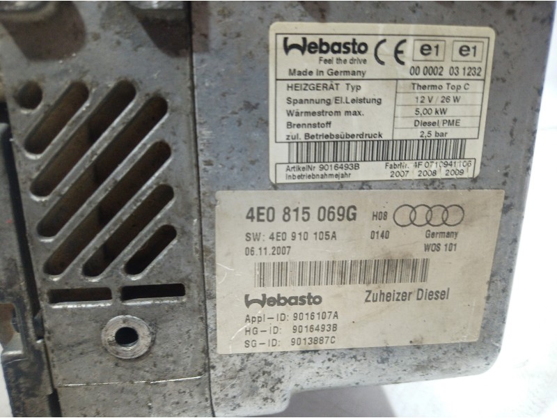 Recambio de motor calefaccion para audi a8 (4e2) 3.7 quattro referencia OEM IAM 4E0815069G 4E0815069G 4E0815069G