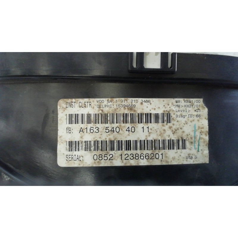 Recambio de cuadro instrumentos para mercedes-benz clase m (w163) 270 cdi (163.113) referencia OEM IAM 3329130030 3329130030 332