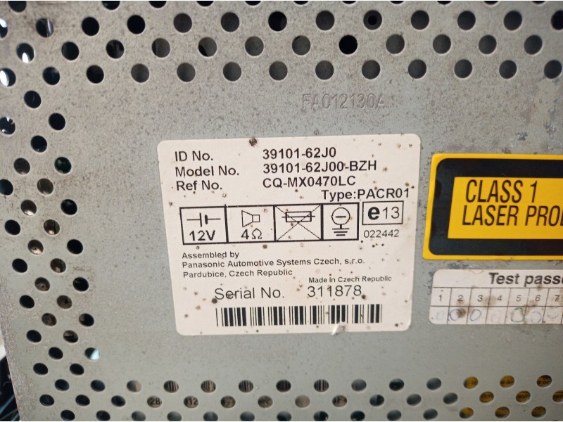 Recambio de sistema audio / radio cd para suzuki swift berlina (mz) 1.3 ddis diesel cat referencia OEM IAM 3910162J0 3910162J0 3