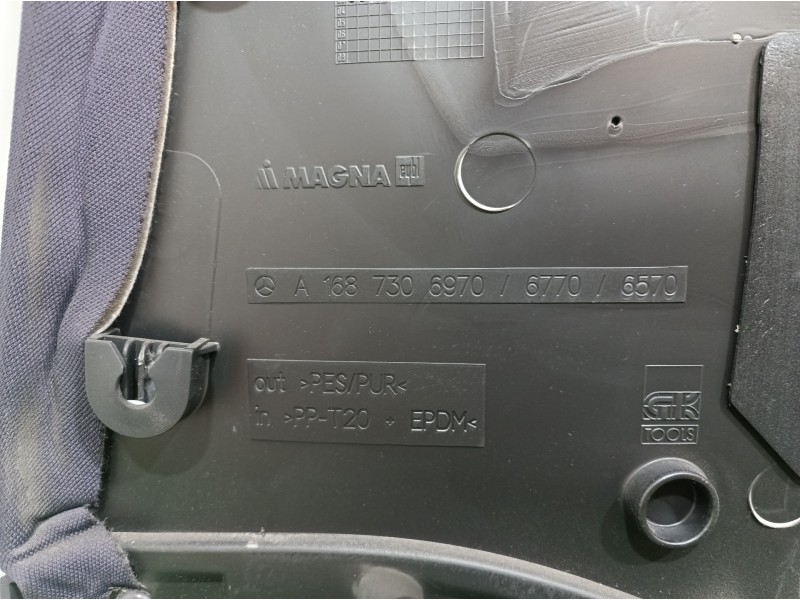 Recambio de guarnecido puerta trasera izquierda para mercedes-benz clase a (w168) 170 cdi (168.009) referencia OEM IAM A16873069