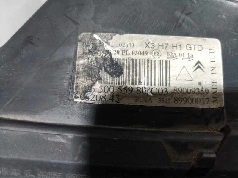 Recambio de faro izquierdo para citroën c5 berlina referencia OEM IAM 9650055980 9650055980 9650055980
