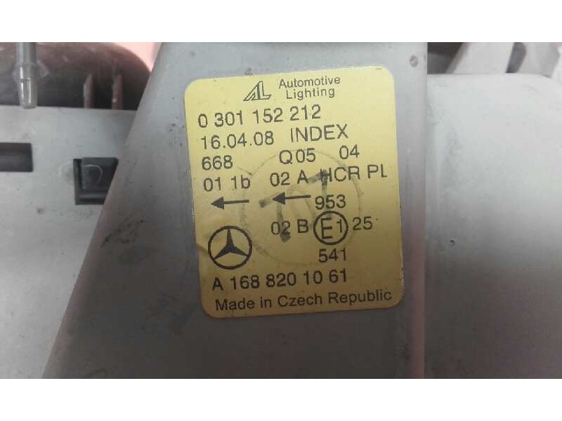 Recambio de faro derecho para mercedes-benz clase a (w168) 160 (168.033) referencia OEM IAM A1688201061 1688201061 1688201061