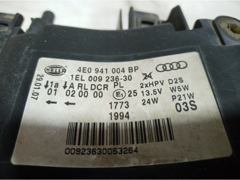 Recambio de faro derecho para audi a8 (4e2) 4.2 v8 32v fsi referencia OEM IAM 4E0941004 4E0941004 4E0941004