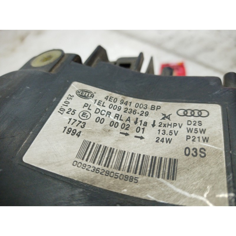 Recambio de faro izquierdo para audi a8 (4e2) 4.2 v8 32v fsi referencia OEM IAM 4E0941003 4E0941003 4E0941003