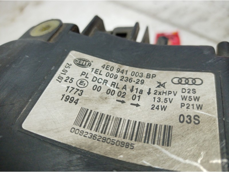 Recambio de faro izquierdo para audi a8 (4e2) 4.2 v8 32v fsi referencia OEM IAM 4E0941003 4E0941003 4E0941003