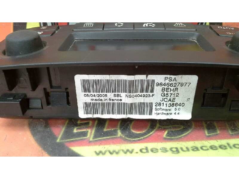 Recambio de mando climatizador para peugeot 207 1.6 16v hdi referencia OEM IAM 9646627977  