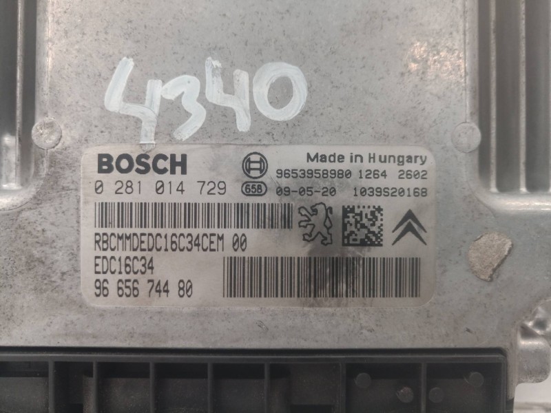 Recambio de centralita motor uce para citroën c4 picasso exclusive referencia OEM IAM 0281014729 0281014729 9665674480